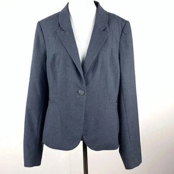The limited collection blazer size 14 bluish gray one button career jacket - Picture 8 of 8